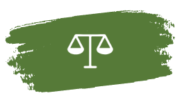 Weiße Waage auf grünem Hintergrung